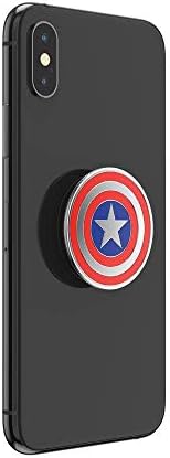 Marvel Captain America Mag Safe Pop Socket Grip – Secure Enamel Phone Holder with Kickstand, Wireless Charging Ready, Lightweight Design for Ultimate Usability and Marvel Fandom Style