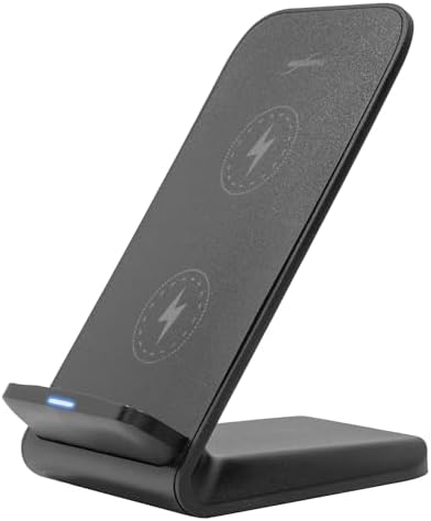 BLU G90 Pro Wireless Quick Charge Dock – 15 W Qi-Certified Ergonomic Charging Stand for Enhanced Desktop Productivity – Jet Black Sleek Design for Effortless Viewing and Fast Power Delivery – Ideal Hassle-Free Charging Solution for Modern Users