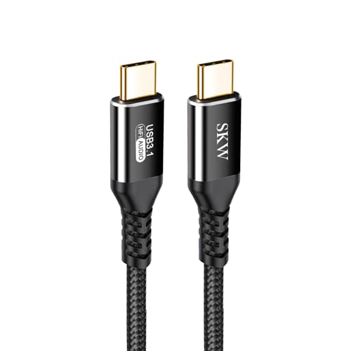SKW USB C to USB C 3.1 Cable, High Speed Type C 10Gbps 4K Video Data Transfer 60W(5A) Charger Cable with E-Marker 9.8ft / 3M – Enhanced Compatibility and Speed