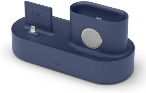 elago 3 in 1 Charging Station for Apple Devices – All-in-One Dock for i Phone, Apple Watch Series 10/9/8/7/6/5/4/3/2/1/SE, and Air Pods Pro/3/2/1 – Sleek, Space-Saving Design with Enhanced Speed and Compatibility (Original Cables Required) – Perfect for Home or Office Use