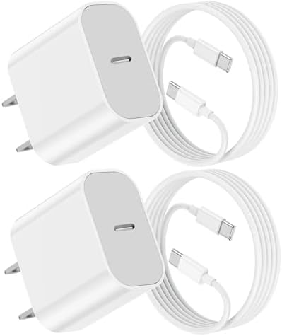 Ultimate 20 W Fast Charging Solution: 10 Ft i Phone 15 Charger with 3 Durable USB-C Cables & Dual Wall Adapters – Compatible with i Phone 15/15 Pro/Pro Max, i Pad Pro, Air Pods, and Samsung Devices for Rapid Power-Up and On-the-Go Convenience
