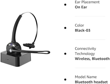 Caymuller V5.1 Wireless Bluetooth Headset with Advanced Noise-Canceling Microphone – Premium On-Ear Headphones for Crystal Clear Calls and Immersive Music Experience, Ideal for Professionals, Gamers, and Trucker Use, Effortless Compatibility with Laptops and Communication Apps like Skype, Enhanced Mute Function for Office Environments