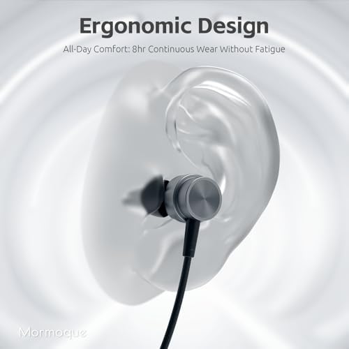 Elevate Your Audio Experience: MORMOQUE IPX5 Waterproof Neckband Bluetooth Headphones with 40-Hour Playtime, Enhanced Noise Cancellation, and HD Bass for Active Lifestyles – Seamless Compatibility with i OS & Android Devices, Magnetic Switch for Effortless Wear and Storage