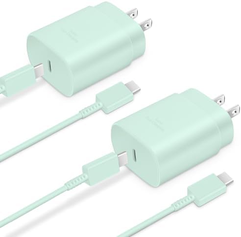 Experience Unmatched Fast Charging with the GUUSMART 2-Pack 25 W Type C Charger & 6 ft USB C Cable – Ideal for Galaxy S23 Ultra, i Phone 15 Series & More – Compact, Lightweight, and Sleek Black Design for On-the-Go Efficiency – Power Up to 3 x Faster with Enhanced Compatibility and Durability