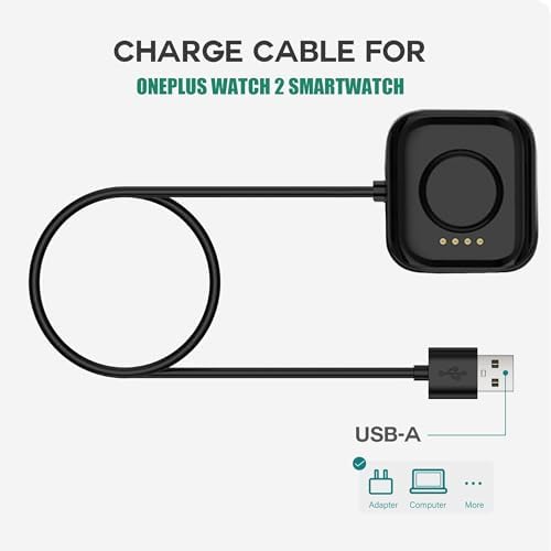 Dual-Pack Lamshaw USB Charging Dock for One Plus Watch 2 & 2 R – Ultra-Fast Charging Stations in Stylish Black & White – Perfectly Engineered for Smartwatch Users Seeking Portability and Reliability