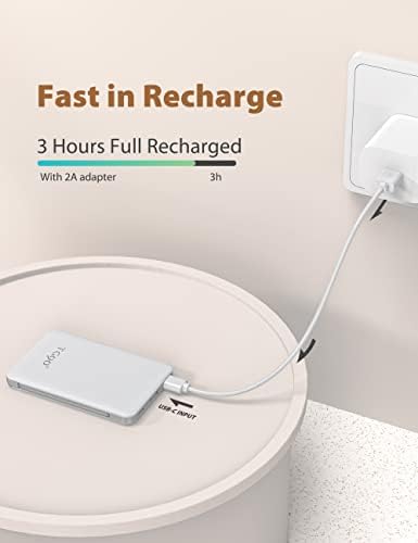 TG90° 6000 m Ah Mini Power Bank with Built-in Cables – Ultimate Portable Charger for Travel and Everyday Use, Fast Charging Compatibility for USB-C and Lightning Devices, Compact Design for On-the-Go Connectivity, LED Battery Indicator
