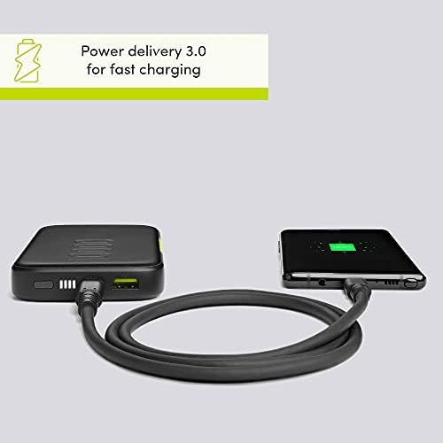 Ultra-Sleek Instant Go 5000 Wireless Power Bank – 5000 m Ah Fast Charging Portable Charger with Qi Compatibility for Effortless Device Power-Up – Elegant Black Design for On-the-Go Lifestyle