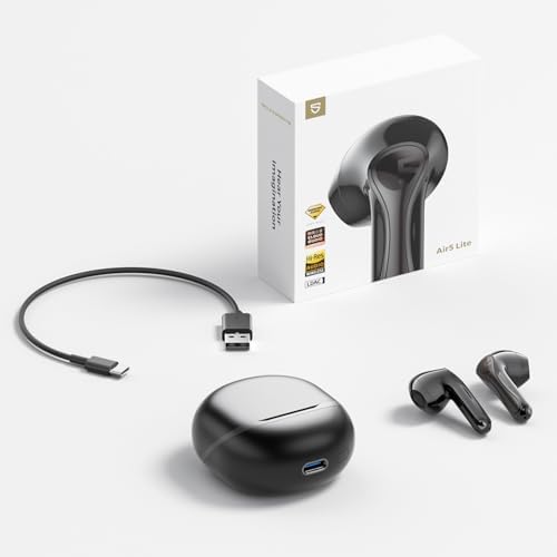 Transform Your Listening Experience with Sound PEATS Air5 Lite Wireless Earbuds – Exceptional Bluetooth 5.4 Performance, 13 mm Drivers for Immersive Hi-Res Audio, and State-of-the-Art Environmental Noise Cancellation for Crystal Clear Calls – Robust 30-Hour Battery Life with Rapid Recharge Capability – Ideal for Audiophiles, Gamers, and Professionals Seeking Superior Comfort and Sound Clarity