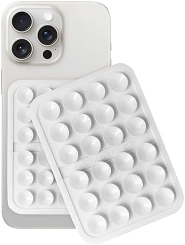Maximize Your Mobile Creativity: 2-Pack Sticky Silicone Suction Phone Grip with 24 Powerful Suction Cups for Secure Hands-Free Selfies and Videos – Compatible with i Phone, Samsung, and Android – Durable Black Accessory for Ultimate Versatility and Convenience