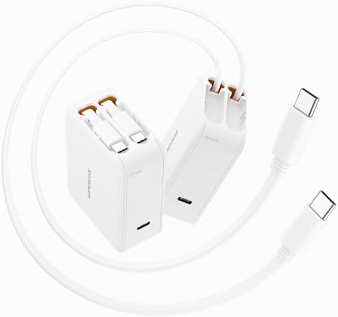 SUPERONE 3-in-1 Retractable Wall Charger: Dual USB-C Cables with 35 W PD Fast Charging – Compact Travel Power Hub for i Phone 16/15/14/13/12, i Pad, Samsung, and More – Ultimate Device Compatibility and Organization Solution