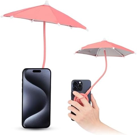 Innovative 360° Adjustable Double Magnetic Car Phone Umbrella – Chic Pink Anti-UV Shield with UPF 45+ Protection for Optimal Smartphone Sun Defense on Mag Safe Mounts – Essential Driving Accessory for Enhanced Visibility and Comfort