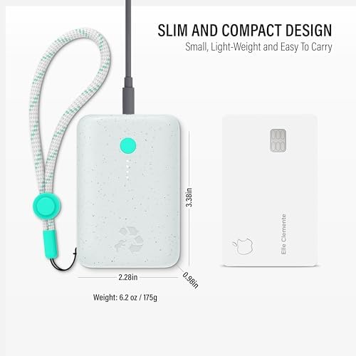 Ultimate Champ 10,000 m Ah Portable Charger – Dual USB-C Power Bank with 20 W Fast Charging for i Phone, Laptops, Tablets & More – Travel Essential with Included Cable for Enhanced Device Compatibility and Performance