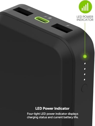 Mophie Powerstation Laptop Prime27 – 27,000 m Ah Eco-Friendly Portable Power Bank with 60 W USB-C PD Fast Charging, Multi-Device Compatibility, LED Battery Indicator, and Versatile Charging Ports – Ultimate On-the-Go Performance for Laptops, Tablets, and Smartphones