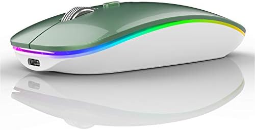 TENMOS Sleek LED Bluetooth Mouse – Ultra-Quiet Rechargeable Wireless Mouse with Type C Adapter for Laptops, Mac Books & i Pads – Bluetooth 5.1 & 2.4 GHz Universal Compatibility in Vibrant Blue – Perfect for Home, Office, and On-the-Go Productivity