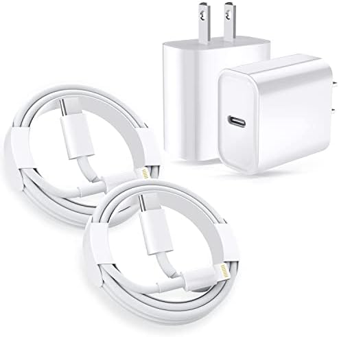 High-Speed i Phone 13 & 14 Charging Solution – Apple MFi Certified 2-Pack USB-C to Lightning Cable with 20 W Wall Charger – Optimal for Fast Data Transfer & Enhanced Compatibility with i Phone 14/13 Pro Max/13 Mini/12/11 Pro Max – Durable, Travel-Friendly Design for Effortless Power Access Anywhere