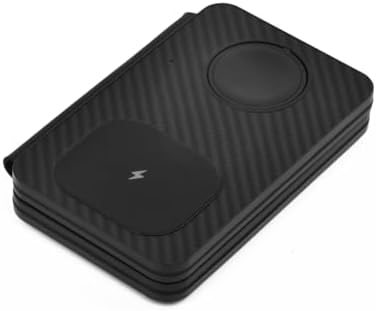 All-in-One Carbon Fiber Charging Station for Apple Devices – Fast Mag Safe Wireless Charger, Foldable Travel Solution for i Phone 16-12 Series, Air Pods & Apple Watch – Ultimate Portability & Efficiency