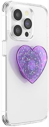 Elevate Your Smartphone Experience with the Mag Safe Compatible Pop Sockets Grip – Stylish Enamel Silver Heart Design, Magnetic Phone Stand & Secure Grip for i Phone, Ideal for Hands-Free Viewing & Effortless Wireless Charging, Customizable Swappable Top for Personal Flair