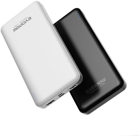 Ultra-Slim 10,000 m Ah Dual-Pack Portable Charger – 15 W Fast Charging Power Bank with USB-C Compatibility for i Phone, Samsung, Pixel & More – Effortless Mobility & Reliable Power Solutions