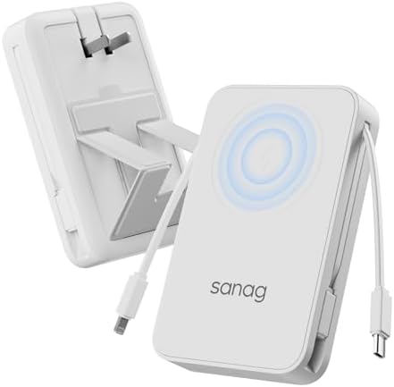 Sanag Ultra-Fast Portable Power Bank with Smart Digital Display – High Compatibility & Rapid Charging for All Devices in Sleek White Finish