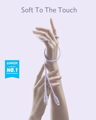 Anker 6 FT MFi Certified USB C to Lightning Cable – Rapid Power Delivery for i Phone 13 Pro, 12 Pro Max, 12, 11, X, XS – Durable Misty Blue Charging Solution with Reinforced Connectors for Optimal Performance and Stylish Flexibility