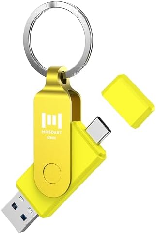 MOSDART 256 GB USB 3.1 Dual Flash Drive – Lightning-Fast Data Transfer for i Phone 15/16, Android, i Pad & Mac Book – Versatile USB-C & A Compatibility – Portable Keychain Design with LED Status Indicator