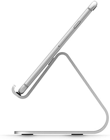 Enhance Your Smartphone Experience with the elago M2 Premium Aluminum Stand – Sleek Silver Ergonomic Design for Effortless Video Calls, Integrated Cable Management, and Universal Compatibility with i Phones and Galaxy Devices – Ideal for Streamlined Workspaces and Mobile Convenience