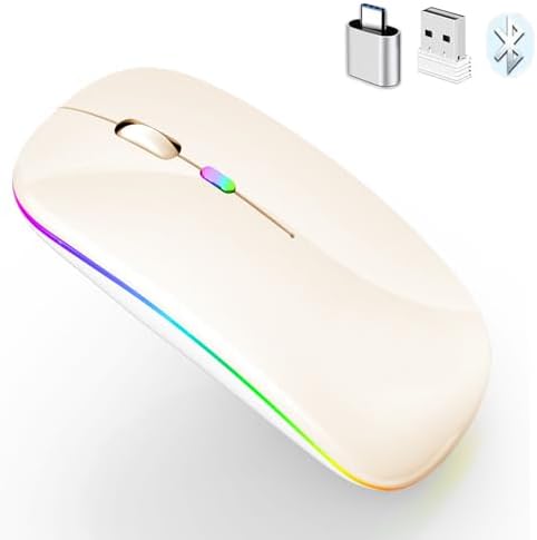 Sleek Bluetooth Wireless Mouse for Mac, Windows & i Pad – Ergonomic Design, High-Precision Navigation, Rechargeable & Dual-Mode Compatibility (Gray & Black) – Elevate Your Productivity with Clutter-Free Connectivity
