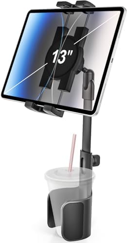 Enhance Your Driving Experience with the Woleyi Cup Holder Tablet Mount – Versatile 3-in-1 Expander for i Pad Pro, Galaxy Tab, and More – Adjustable Metal Arm for Optimal Viewing – Perfect for Hands-Free Navigation and Streaming – Fits Standard Cup Holders – Durable, Sleek Design for Long-Lasting Use – Ideal Vehicle Accessory for All 4.7-13″ Devices