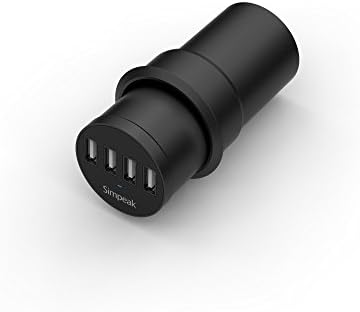 Simpeak 30 W 4-Port USB Desk Charger – Efficient Grommet Mount Charging Station for Seamless Device Powering, Fast Charging Adapter with Smart Technology for Enhanced Compatibility, Sleek Black Design for Modern Workspaces, Ideal for Home and Office Use