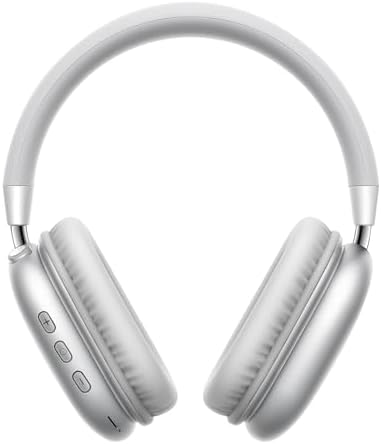 Transform Your Audio Journey with Silver Over-Ear Bluetooth Headphones – Unmatched 42-Hour Playtime, Perfectly Adjustable for Gaming & Sports, Seamless Compatibility with i Phone, Android & Samsung, Plus User-Friendly Volume Control for Effortless Sound Management