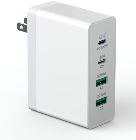 Ultra-Fast 140 W Ga N USB-C Power Hub – Smart 4-Port Charging Station for Laptops, i Phone 15/16, Mac Book Pro/Air, Galaxy S23/S24, and Dell – Sleek, Efficient Design for Home and Office Use
