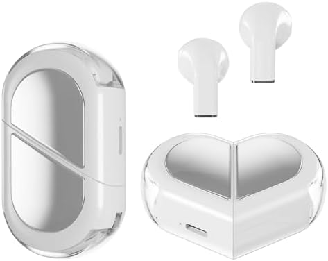 Stylish Rose Gold Heart Wireless Earbuds for Girls – Mini Bluetooth Earbuds Designed for Small Ears, Perfect for Kids & Women – Lightweight, Comfortable Fit with Superior Sound Quality for i Phone & Android, Ideal for Travel & Everyday Use