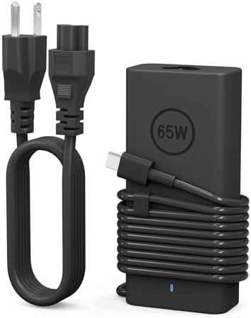 Ultra-Compact 65 W USB-C Laptop Charger for DELL Latitude & Inspiron – Fast Charging for Models 5420, 5520, 7420, 7430, XPS 13, and Chromebook 3100 – Enhanced Portability & Safety Features for On-the-Go Professionals