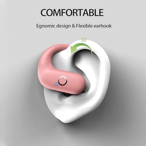 Revolutionary Bluetooth 5.3 Wireless Earbuds – Ultra-Lightweight Noise-Cancelling Headphones with Deep Bass for Sports Enthusiasts – Waterproof Design with Secure Ear Hooks for Running, Biking, and Climbing – Unmatched 60 Hours Playtime in Sleek Black Finish