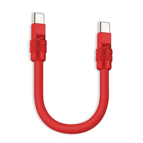 chubbycable Cute Chubby – 240W Short USB-C Cable Power Bank Fast Charging Cable Silicone Charger Cord Compatible with iPhone 16/15 Series, Desert Titanium+Desert Titanium, Type-C to Type-C, 20 inch – Enhanced Compatibility and Speed