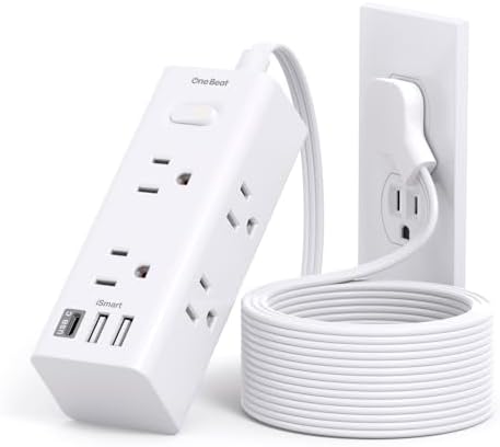 5 Ft Versatile Power Strip with 6 AC Outlets & 3 USB Ports, including USB-C – Compact Flat Plug Extension Cord for Efficient Charging in Dorm Rooms, Travel, and Home Offices – Surge Protector for Enhanced Device Safety and Connectivity