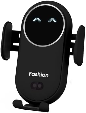Smart Sensor Wireless Car Charger and Phone Holder – Effortless Automatic Clamping for i Phone 14/13/12/11/XS/XR/8 & Samsung S22/S21/S20/Note 20 – Fast Charging Air Vent Mount (Black) – Enhanced Safety & Seamless Connectivity