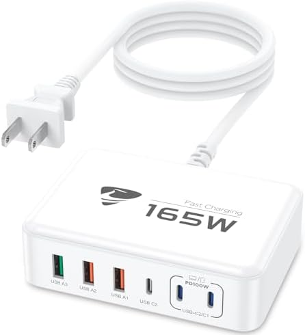 Powerful 240 W USB-C Charging Hub – Ultra-Compact 7-Port Ga N Charger for Fast Multi-Device Charging – Perfect for Mac Book Pro, i Phone, and Samsung Laptops – Efficient, Safe Power Solution for Home, Office, and Travel Adventures
