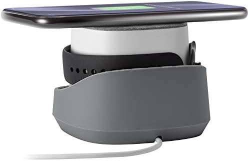 Ventev Wireless Charger Watchdock Duo – Dual 10 W Qi Fast Charging Dock for i Phone & Apple Watch – Sleek Light Gray Design with Enhanced Compatibility for Apple & Samsung Devices – Effortlessly Charge Two Devices Simultaneously in a Space-Saving Solution for Modern Homes and Offices
