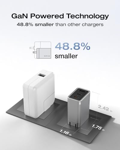 EF ECOFLOW 20 W Ga N USB-C Fast Charger – Ultra-Compact Power Block for i Phone 15/14/13, Galaxy, i Pad – Rapid Charging with Safety Features & Durable Cable – Perfect for On-the-Go Use and Everyday Efficiency