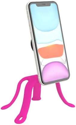 Universal Hot Pink Flexible Phone Mount & Stand – Versatile Tripod for All Devices – Ultimate Content Creation Companion with Bendable Silicone Arms – Perfect for Video Calls, Cooking, Gym Workouts & Adventures – Effortlessly Secure Your Phone or Tablet at Any Angle – Compatible with Pop Sockets Grips & Slides – Compact Design for Easy Transport and Storage