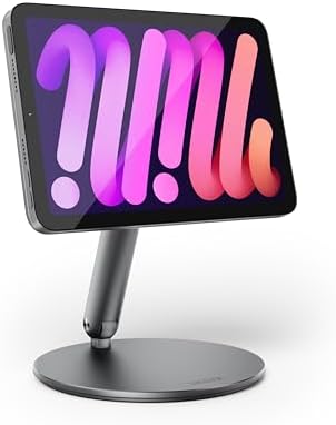 Transform Your i Pad Mini 6 (2021) Experience with LULULOOK Magnetic Stand – Ergonomic Aluminum Holder for Optimal Viewing & Drawing, Adjustable Height & Angle, Lightweight Design for Easy Portability and Versatile Portrait/Landscape Use