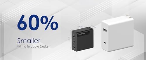 Power Up Anywhere: 100 W USB-C Ga N III 3-Port Fast Charging Station – Compact, Portable Laptop Adapter for Mac Book Pro/Air, i Pad Pro, Galaxy S23, Dell XPS 13 & i Phone 16/15/Pro – Ultimate Multi-Device Charger with Rapid Charging Efficiency and Foldable Design