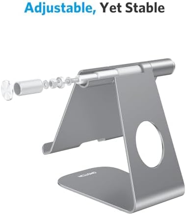 Ergonomic Adjustable Aluminum Tablet Stand – Versatile Cradle for i Pad & Samsung with Multi-Angle Viewing – Perfect for Enhanced Comfort and Productivity at Home, Office, or On-the-Go – Durable, Lightweight Design for All Tablets Up to 13 Inches