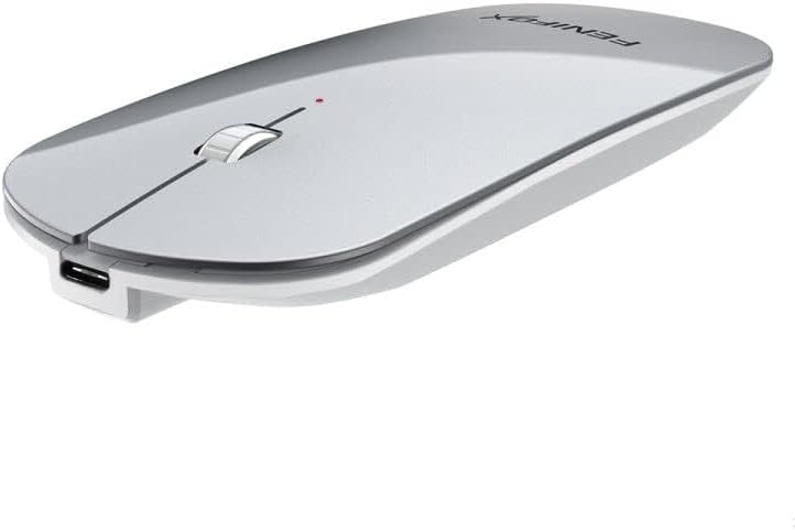 FENIFOX Slim Mini Bluetooth Mouse – Rechargeable Wireless Mouse for Laptops, PCs & Tablets – Ultra-Portable, Whisper-Quiet Design for Enhanced Focus – Perfect for Android & Windows XP Users