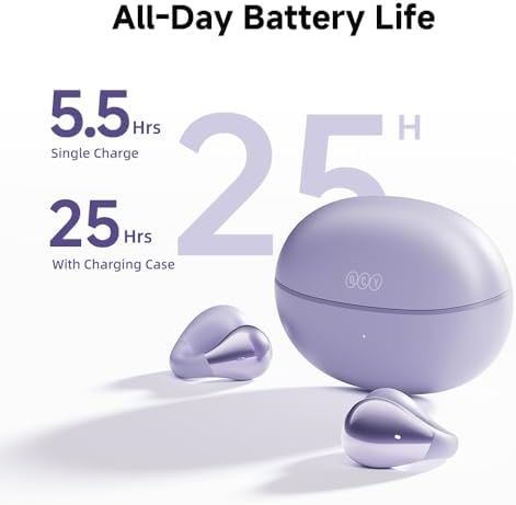 QCY Crossky C30 Open Ear Bluetooth Earbuds – Ultra-Lightweight Clip-On Design with Advanced 4-Microphone Environmental Noise Cancellation for Crystal-Clear Calls, Secure Fit for Dynamic Lifestyles, Dual Device Pairing Capability, and Customizable EQ for Personalized Audio Experience – Ideal for Sports, Outdoor Activities, and Enhanced Safety Awareness