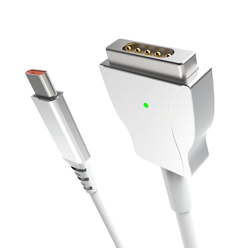 Revolutionize Your Charging with the 1.8 m USB C to Magnetic 2 Cable for Mac Book Air & Pro (2012-2017) – Fast Charging, Effortless Magnetic Connection, Durable & Stylish White Design for Enhanced Compatibility and Convenience