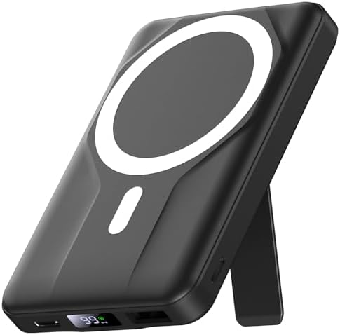 Azmuth Slim Magnetic Power Bank – 10,000 m Ah Wireless Charger with 22.5 W Fast Charging & Digital Display, Perfect for Mag Safe i Phone 16/15/14/13/12 Series – Lightweight, Portable Battery Pack for Seamless Charging on the Go