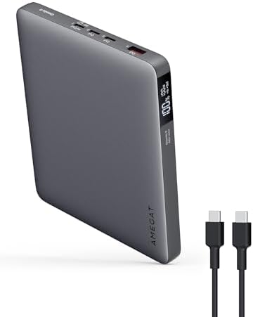 Ultra-Fast 100 W Laptop Power Bank – 20000 m Ah Slim Portable Charger with 4 USB-C Ports & LED Display for All Devices – Efficient Multi-Device Charging for Laptops, Smartphones, Mac Books, and More – Ideal for Travel and Daily Use