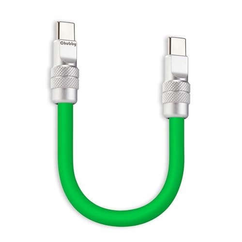 chubbycable Cute Chubby – 240W Short USB-C Cable Power Bank Fast Charging Cable Silicone Charger Cord Compatible with iPhone 16/15 Series, Desert Titanium+Desert Titanium, Type-C to Type-C, 20 inch – Enhanced Compatibility and Speed